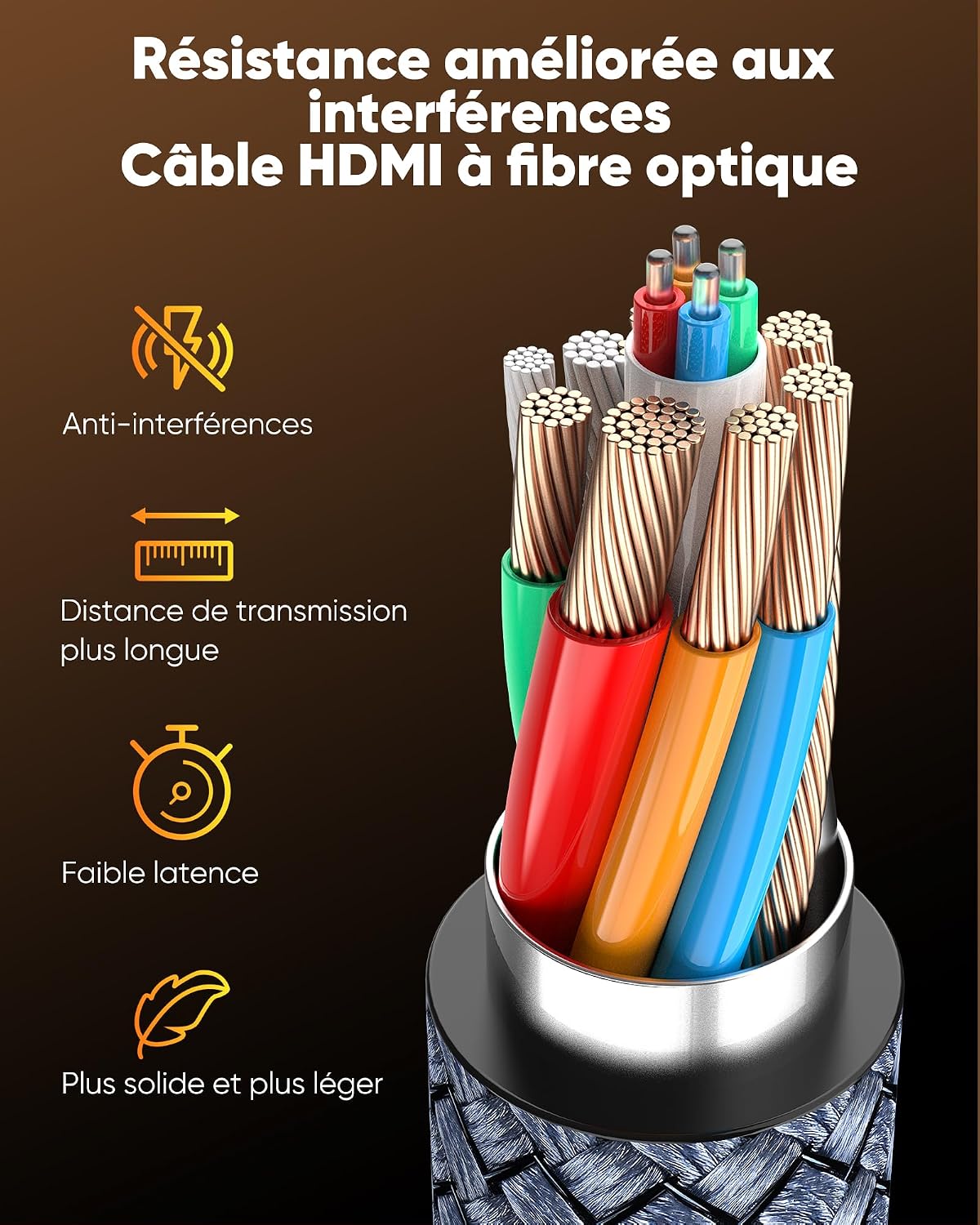 Detalle 2 de Câble HDMI Snowkids 8K 30 m ⚡