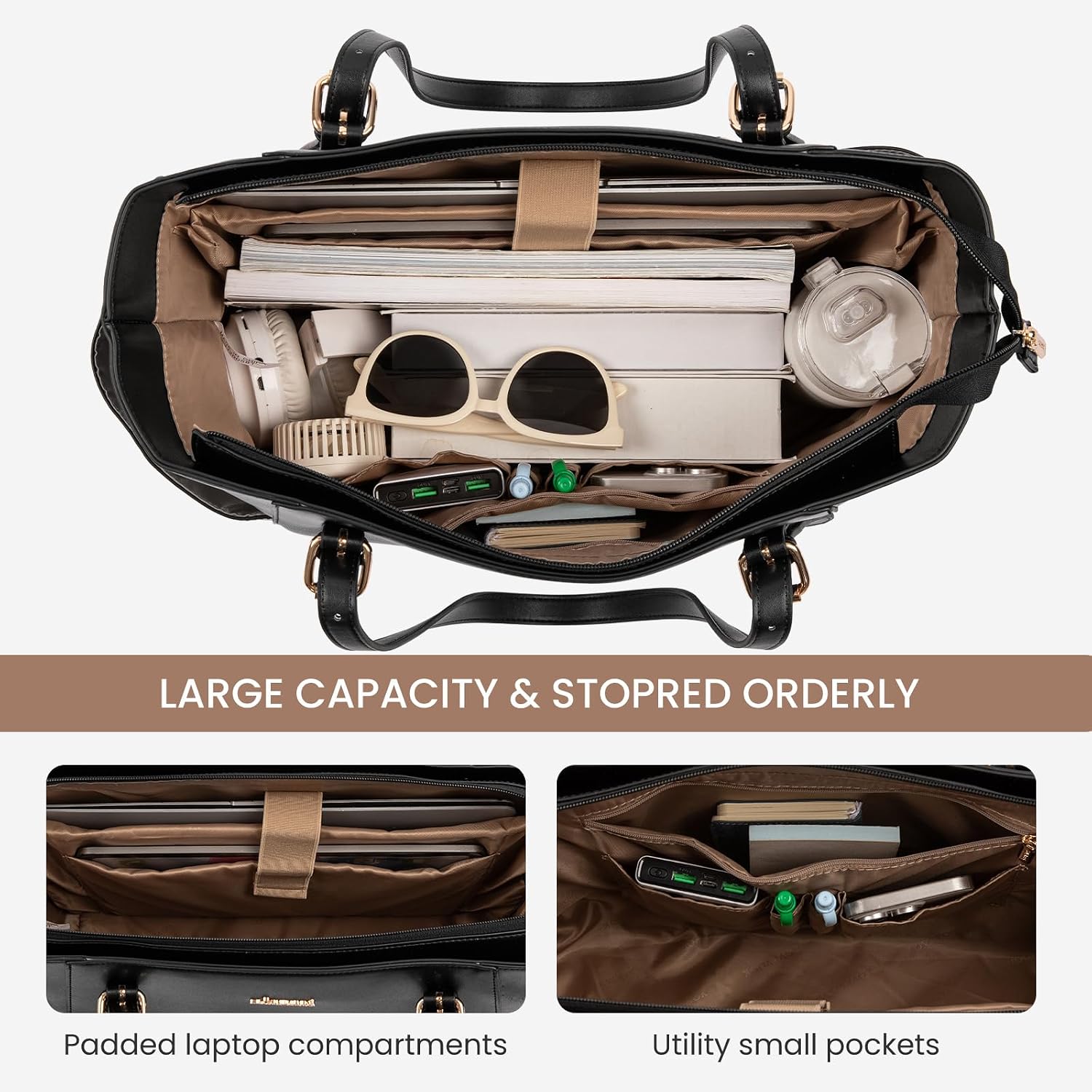 Thumbnail 3 de LOVEVOOK Designer Series Laptop Bag for Women – A stylish, organised tote with a padded 15.6" laptop compartment