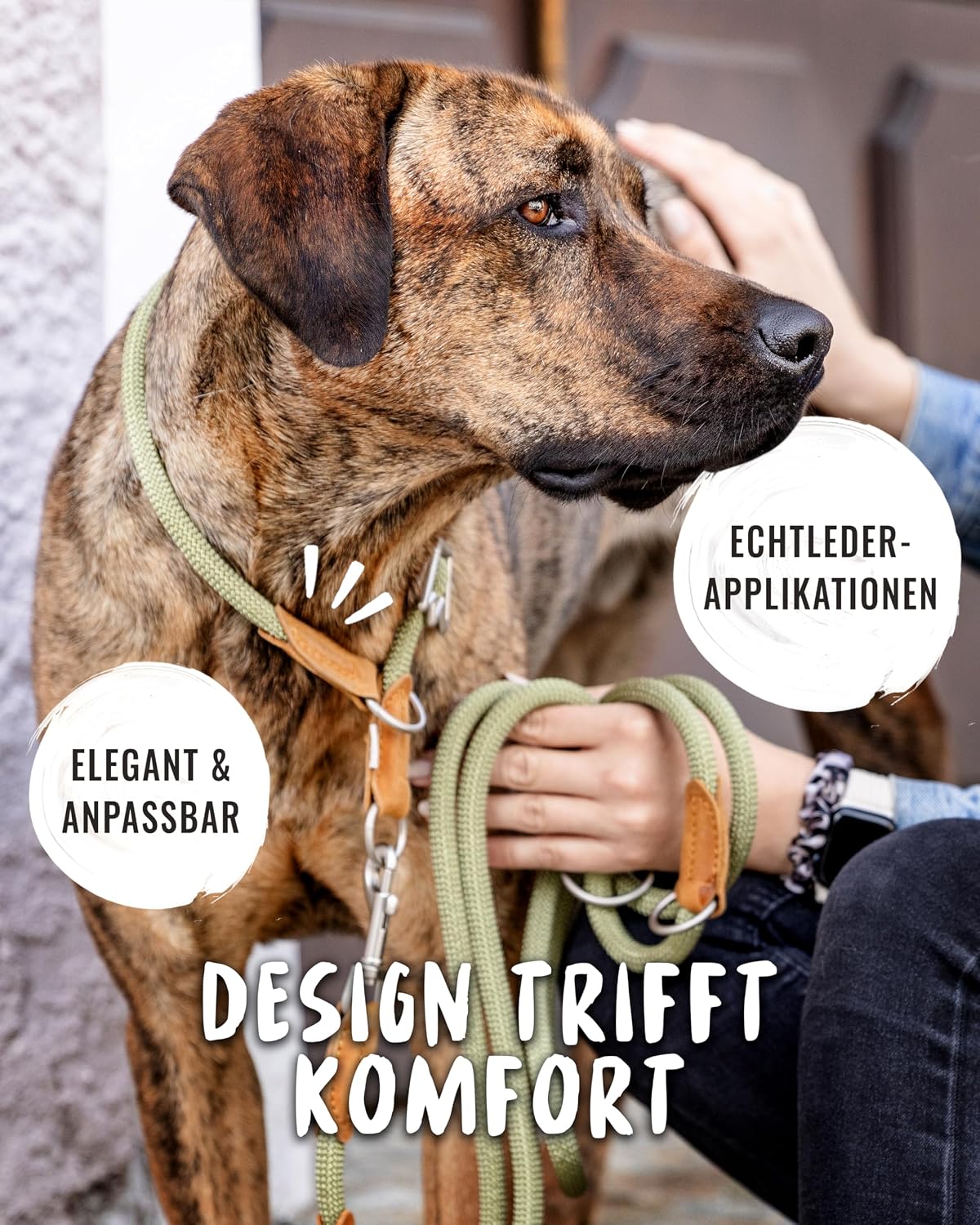 Thumbnail 4 de Rudelkönig Emma Zugstop Halsband Khaki Ø12mm