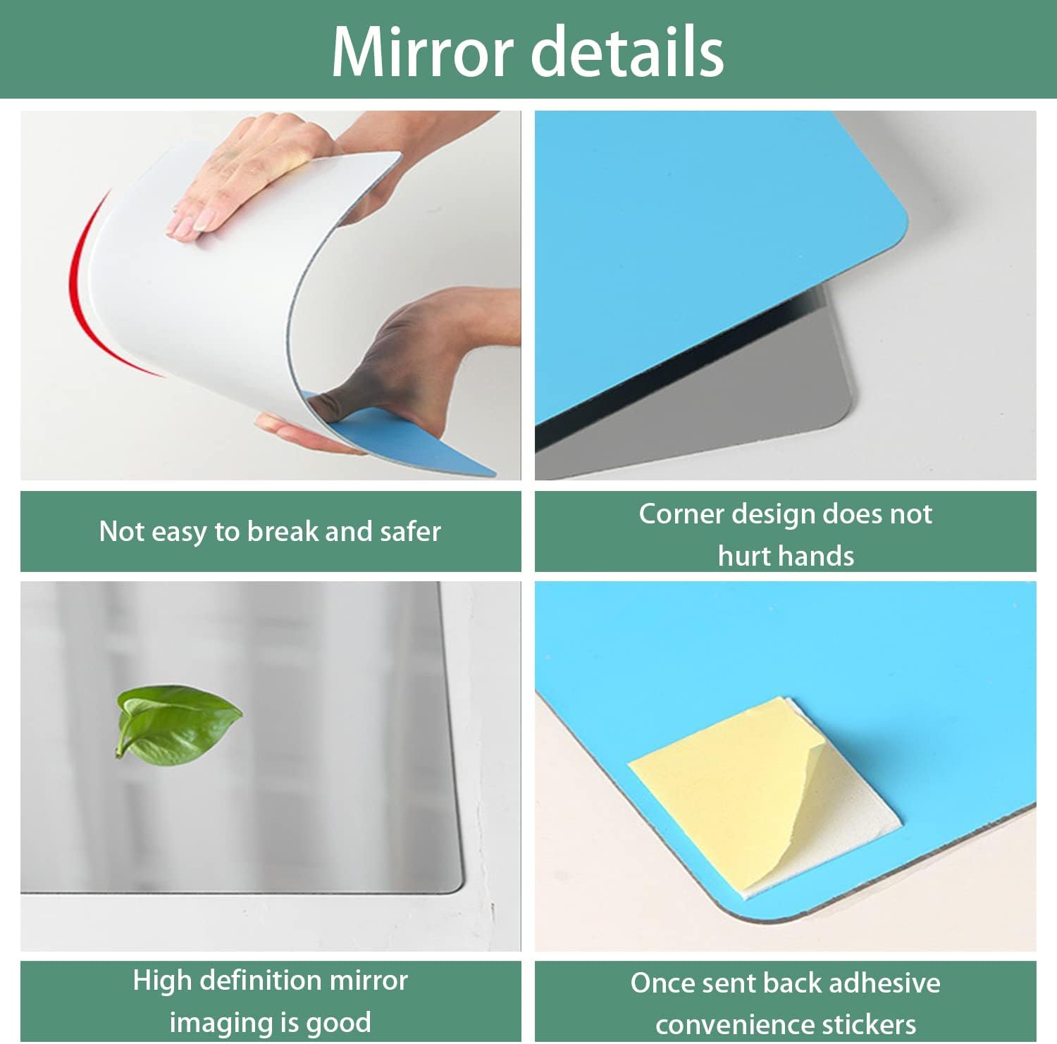 Thumbnail 1 de TAIANJI 2 Pcs Acrylic Round Mirror 30cm – Self-Adhesive, Non-Glass Wall Tiles
