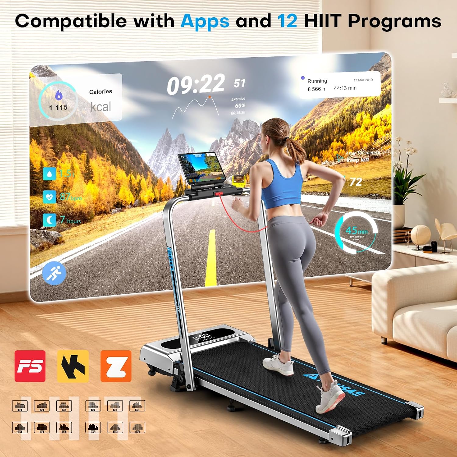 Thumbnail 1 de FOUSAE 4-in-1 Walking Pad 10 km/h, 9% incline