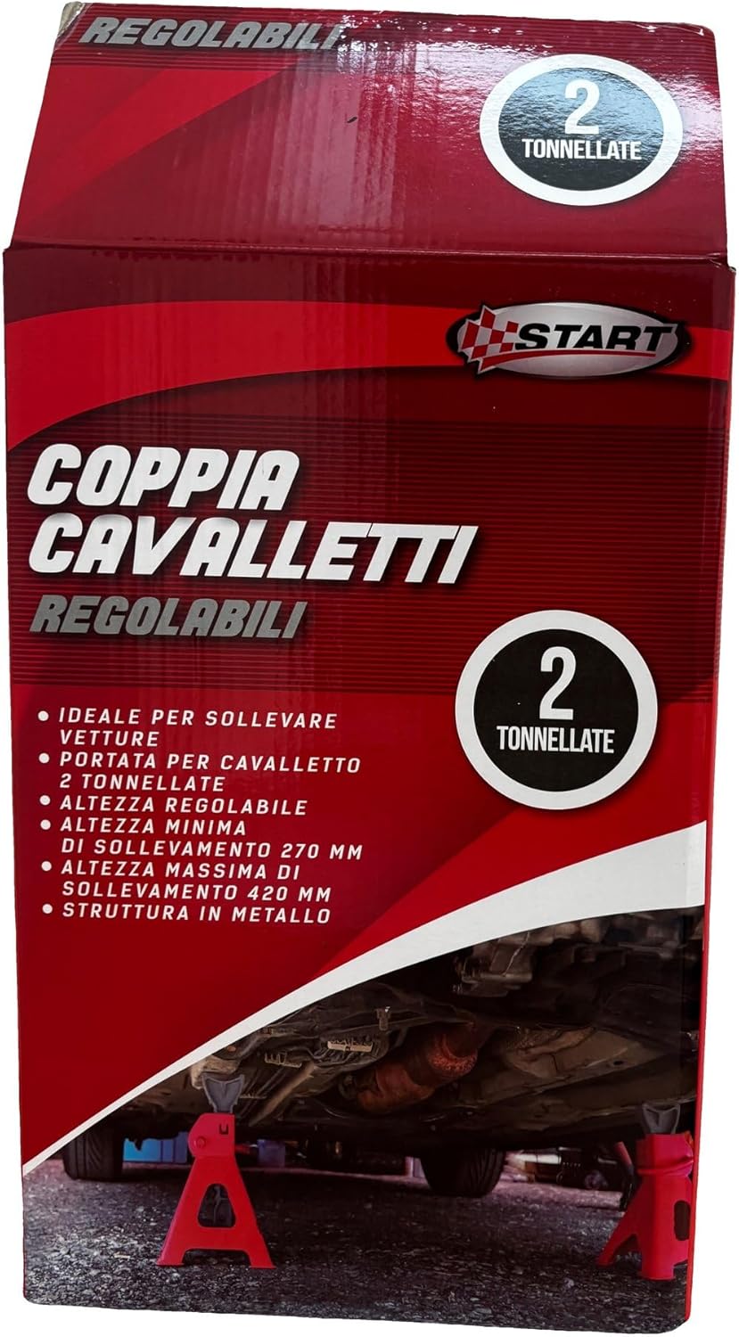 Thumbnail 2 de START Coppia di Cavalletti da Officina 2 Tonnellate – Supporti robusti per sollevamento veicoli