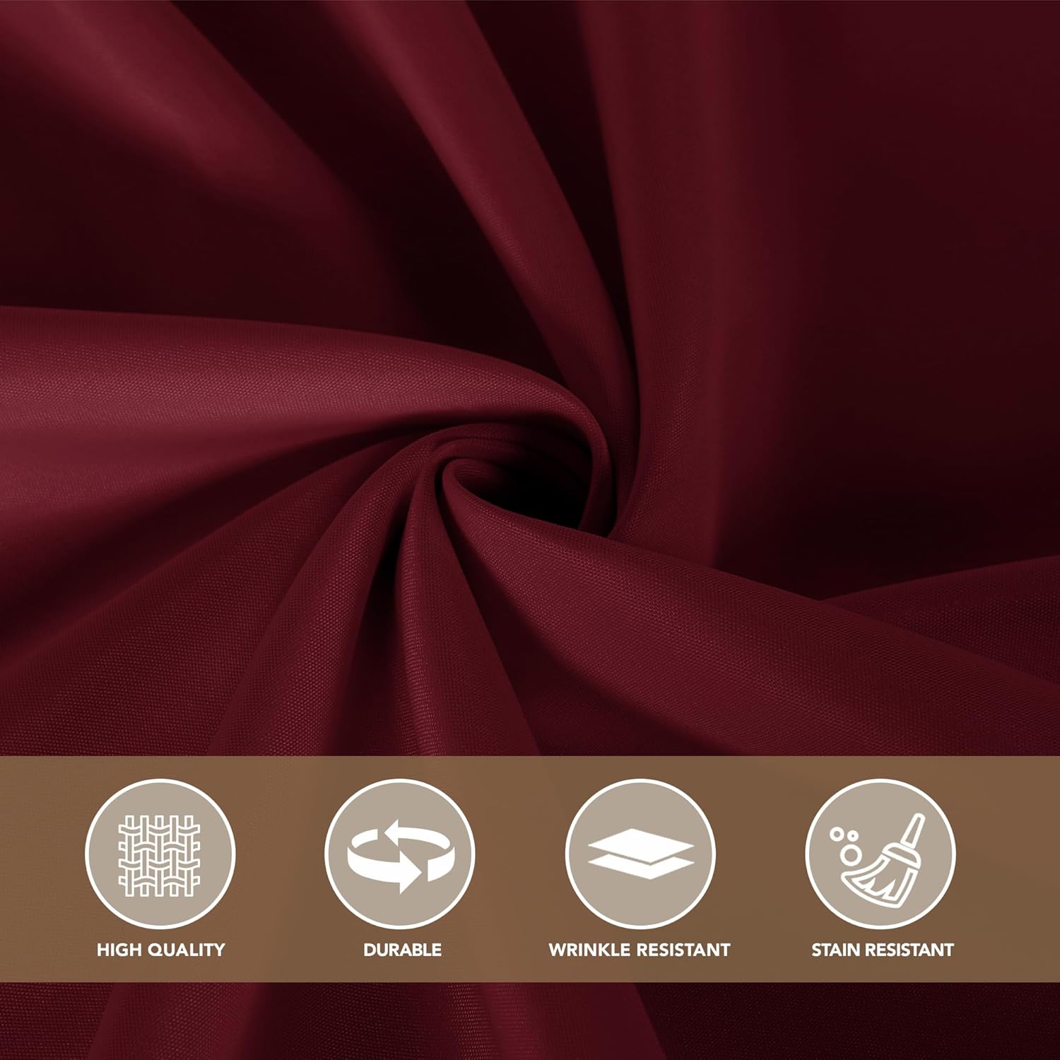 Thumbnail 6 de Sancua 108-Inch Round Burgundy Polyester Tablecloths (Pack of 6)