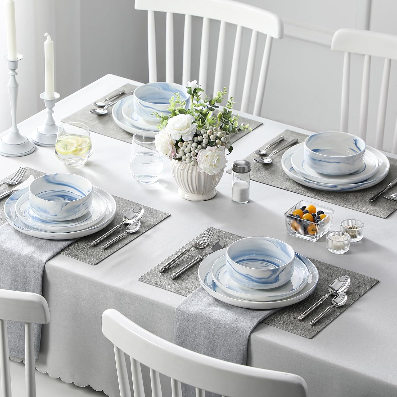 Thumbnail 6 de MALACASA LUNA 12-piece porcelain dinnerware set 🍽