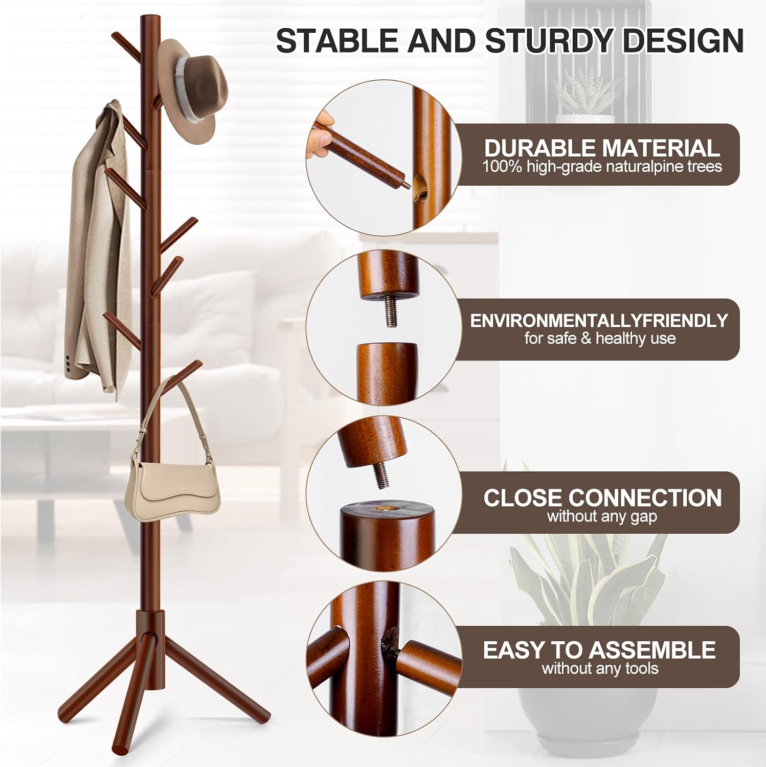 Detalle de WANGMUXIA Coat Rack 69 in