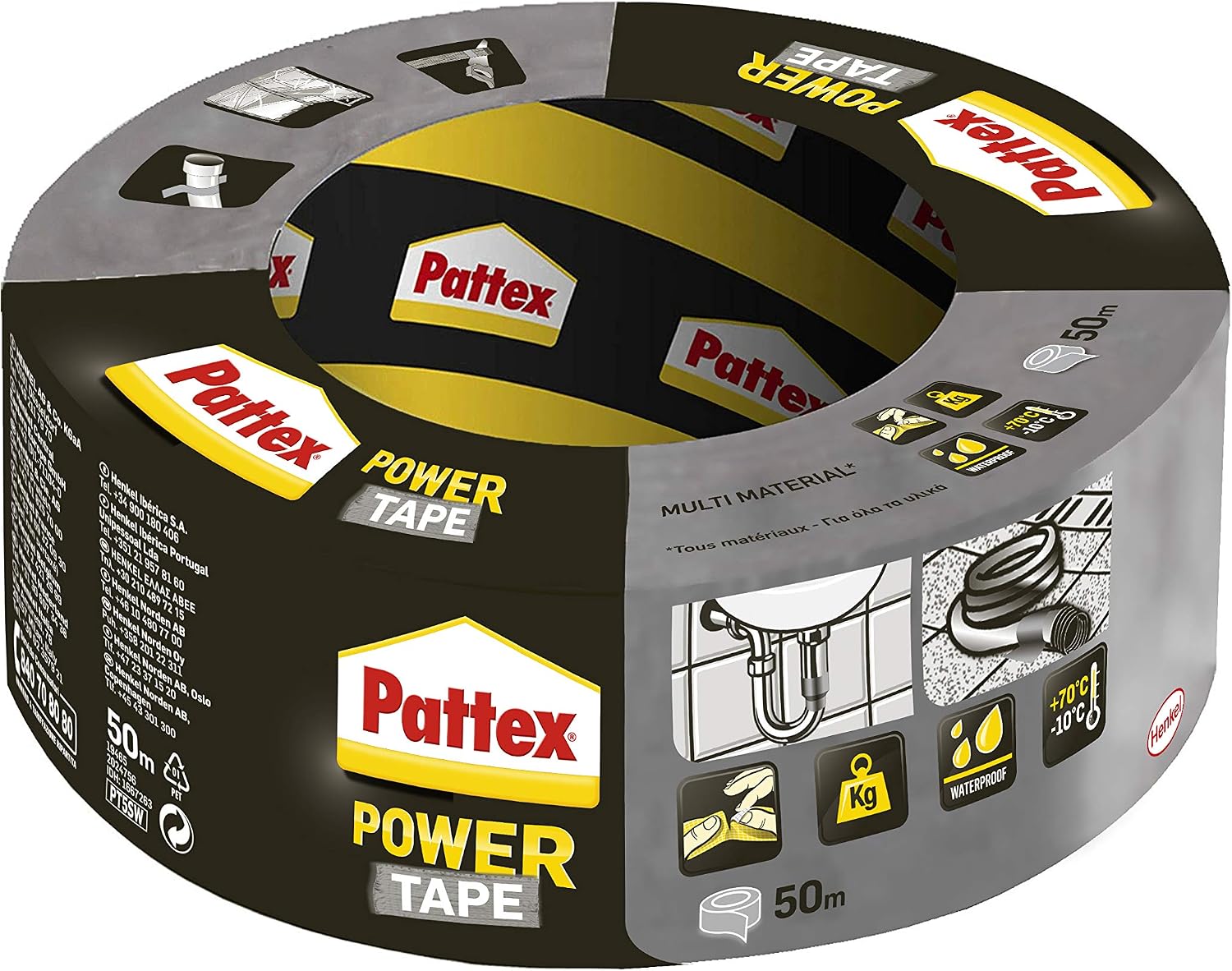 Thumbnail 1 de Pattex Power Tape: Nastro Telato Americano extra forte 50 m per riparazioni, fissaggio e imballaggio