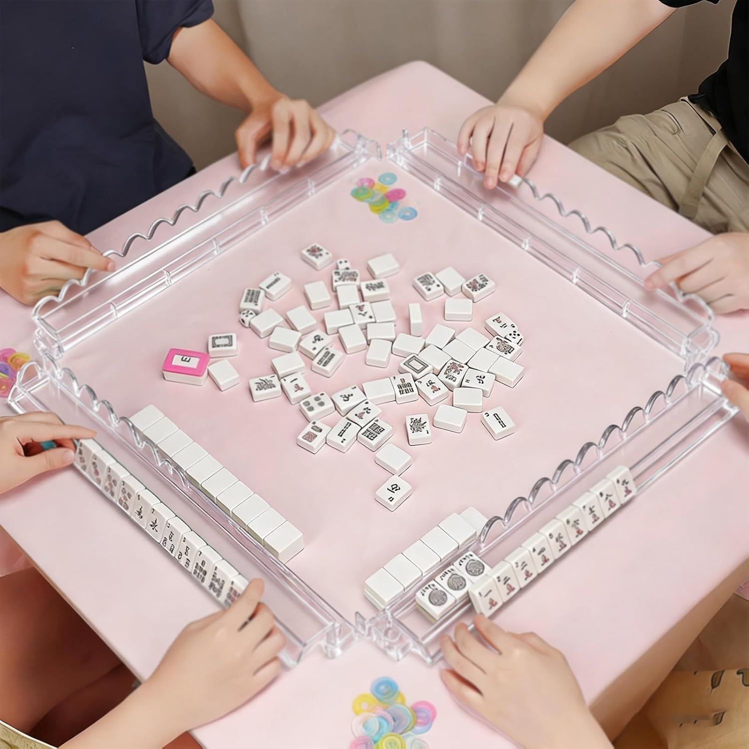 Detalle de American Mahjong Racks with Pushers — Premium Heavy-Duty 4-Pack