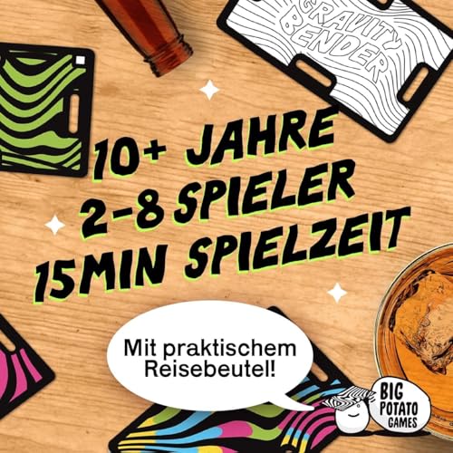 Detalle 2 de Big Potato Cards vs Gravity – Das Hacken-und-Balancier-Partyspiel für 2–8 Spieler