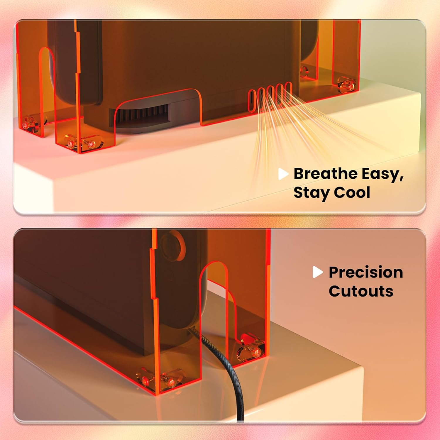 Thumbnail 4 de Clear Orange PlayVital acrylic dustproof cover for Nintendo Switch 2 dock mode