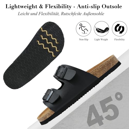 Thumbnail 3 de Chetoria Sandales et Mules Femme/Homme à Boucles Réglables Noir 37EU – Confort sur mesure