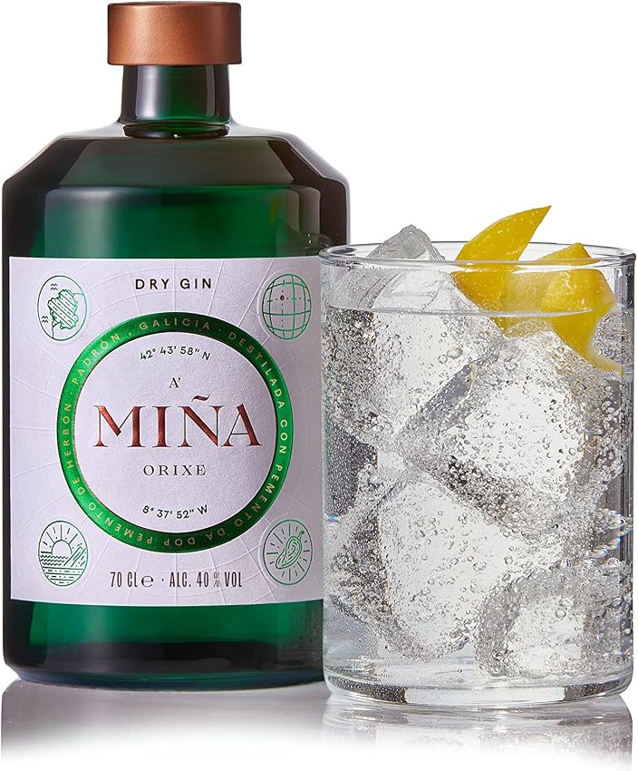 Detalle de A Miña Orixe Ginebra Premium 700 ml 🍸