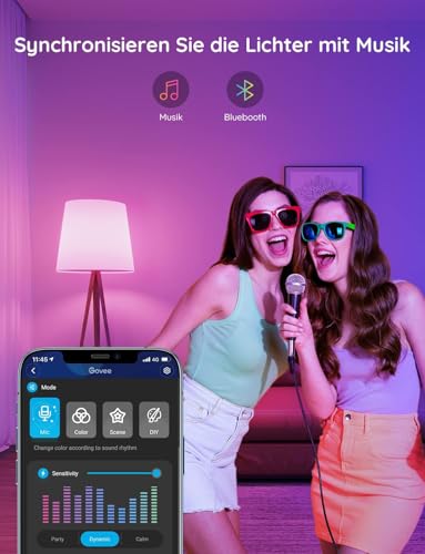 Detalle de Govee Smart Glühbirne E27 (2er Set) – WLAN LED RGBWW, 800 lm, dimmbar