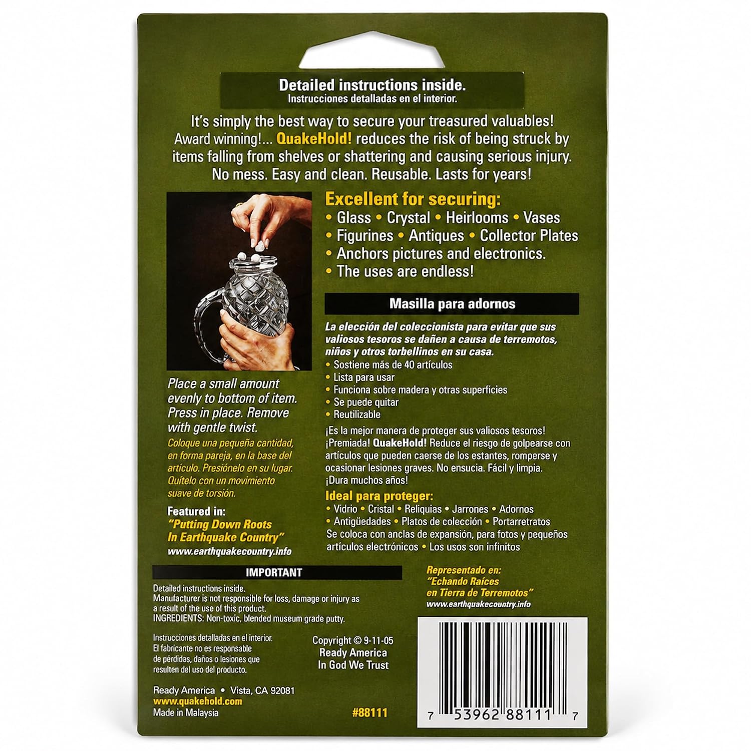 Detalle de QuakeHold! 88113 Museum Putty, Reusable Adhesive for Collectibles and Decor