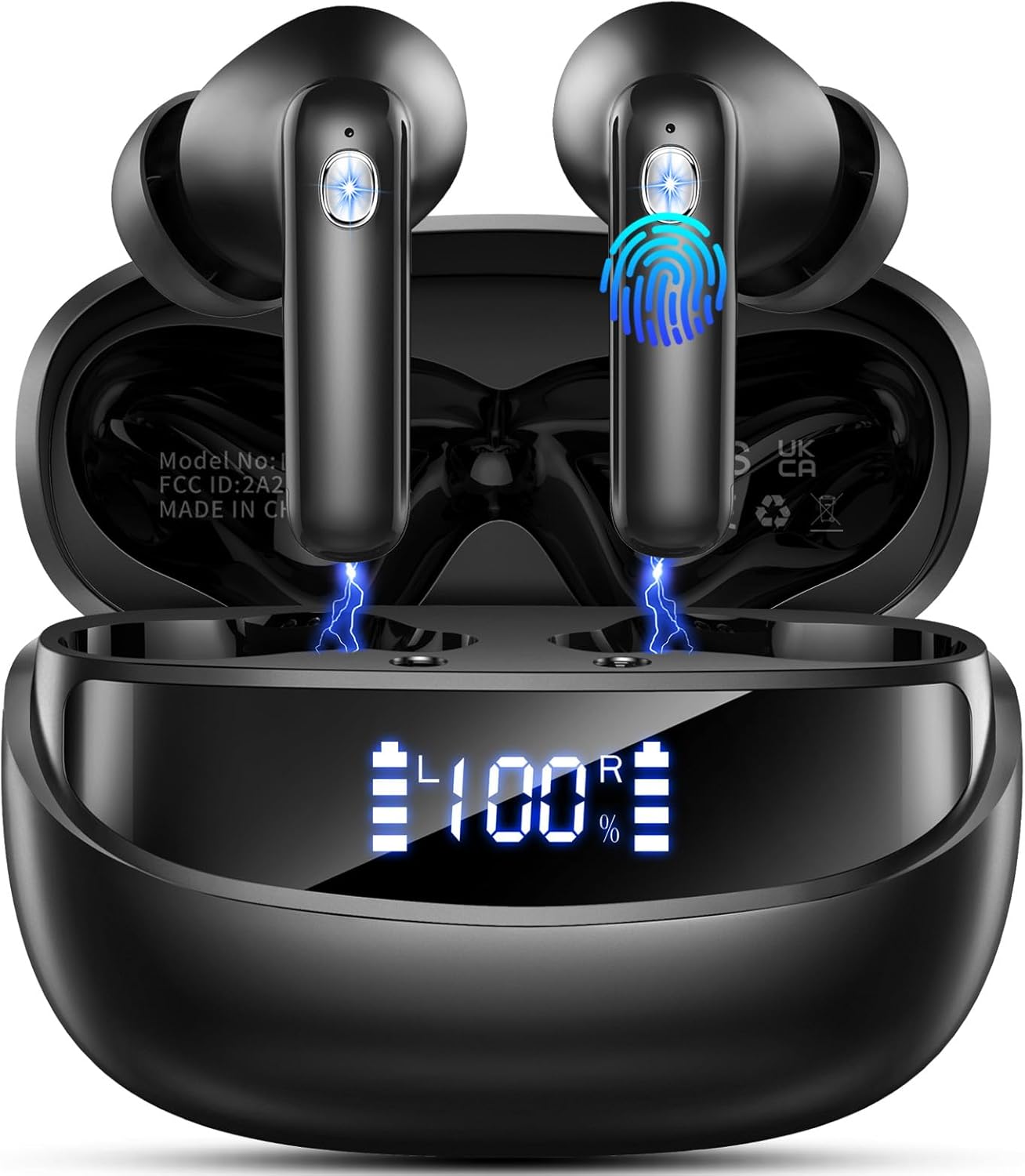Detalle de Bluetooth Kopfhörer 2026 – Kabellose Over/In-Ear mit 5.4, IP7, 50 Std Akku, ENC Mics und LED-Anzeige