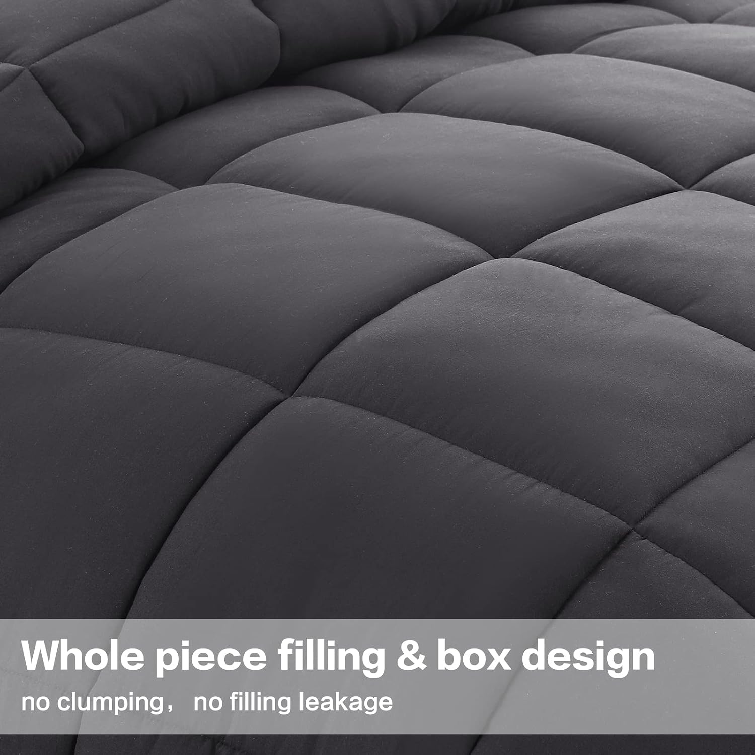 Detalle 2 de SLIMELODY comforter01XSF King Duvet Insert, Dark Grey Reversible Microfibre