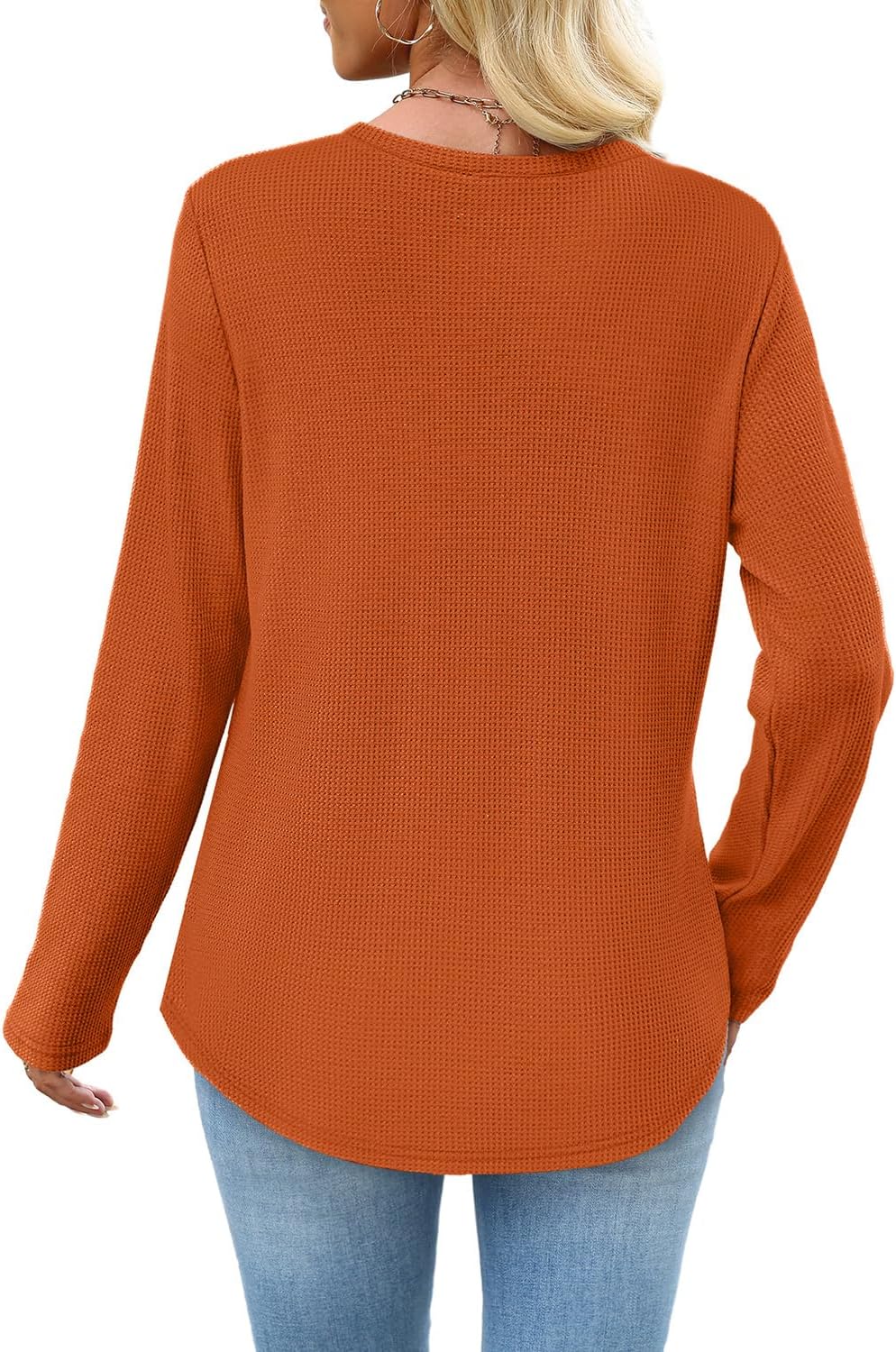 Thumbnail 4 de WIHOLL Waffle Knit Long Sleeve Shirt for Women