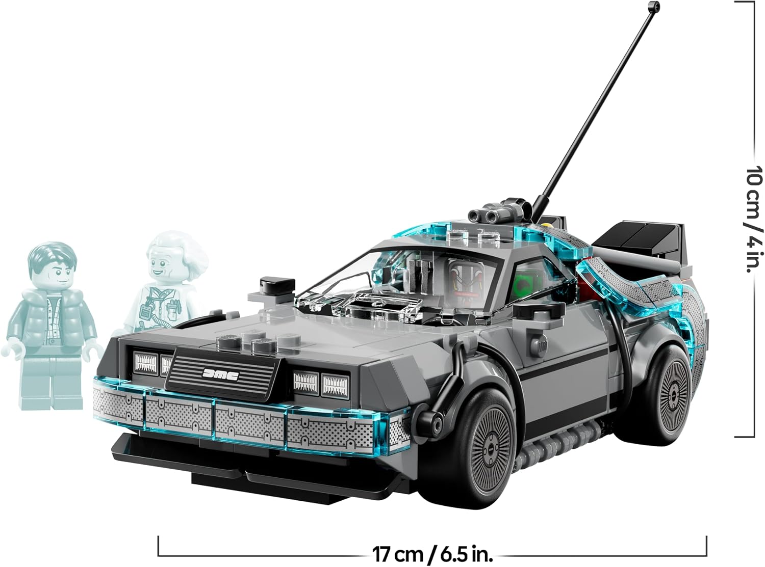Detalle 2 de LEGO Speed Champions Máquina del Tiempo de Regreso al Futuro (77256) – Maqueta de Coche con Doc Brown y Marty McFly