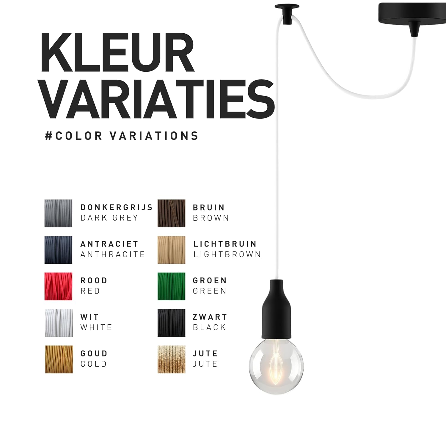 Thumbnail 6 de smartect gedraaide textielkabel voor lampen, jute, 2 x 0,75 mm², 3 m