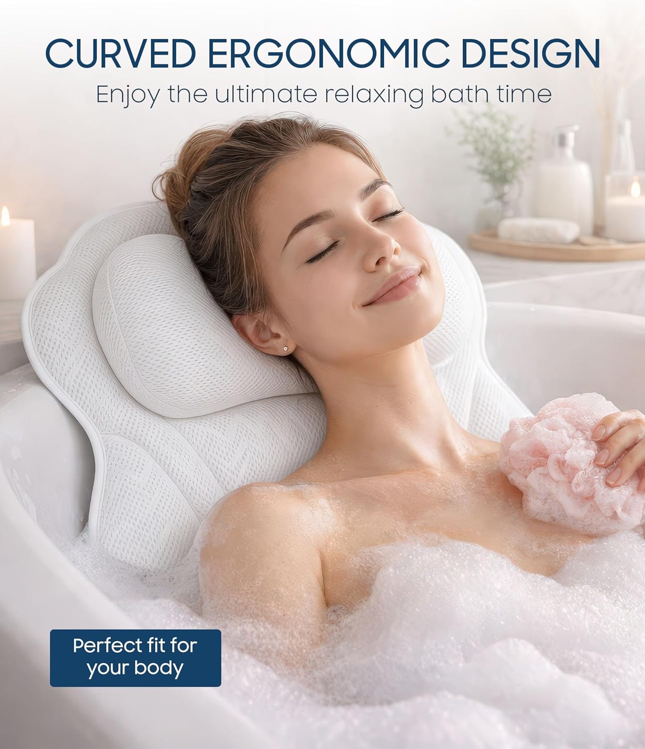 Detalle 2 de ADOV Luxury Bath Pillow 6 Suction Cups