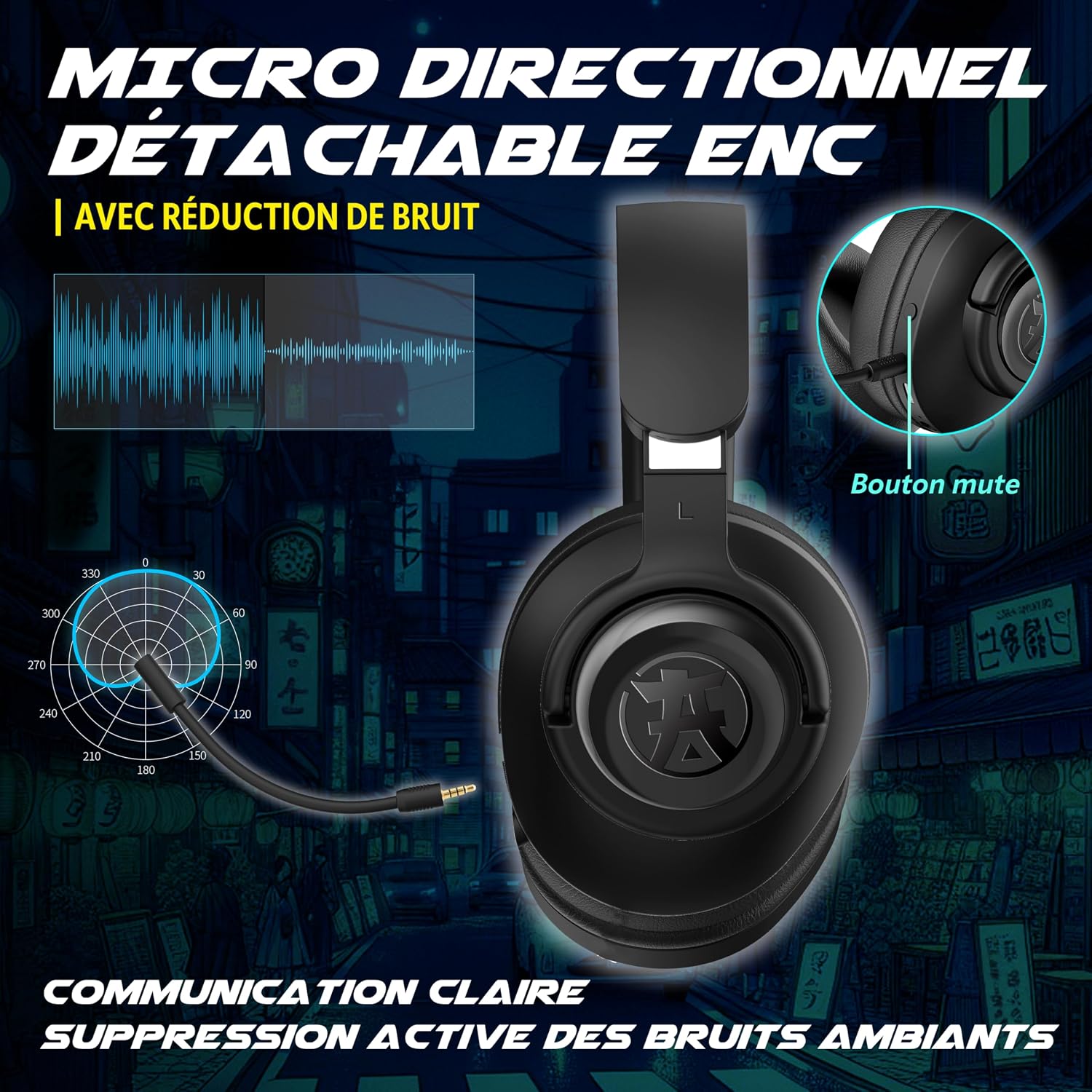 Thumbnail 3 de AKUMA SEINEN H06WL – słuchawki gamingowe 3D, 2,4 GHz i Bluetooth 5,3