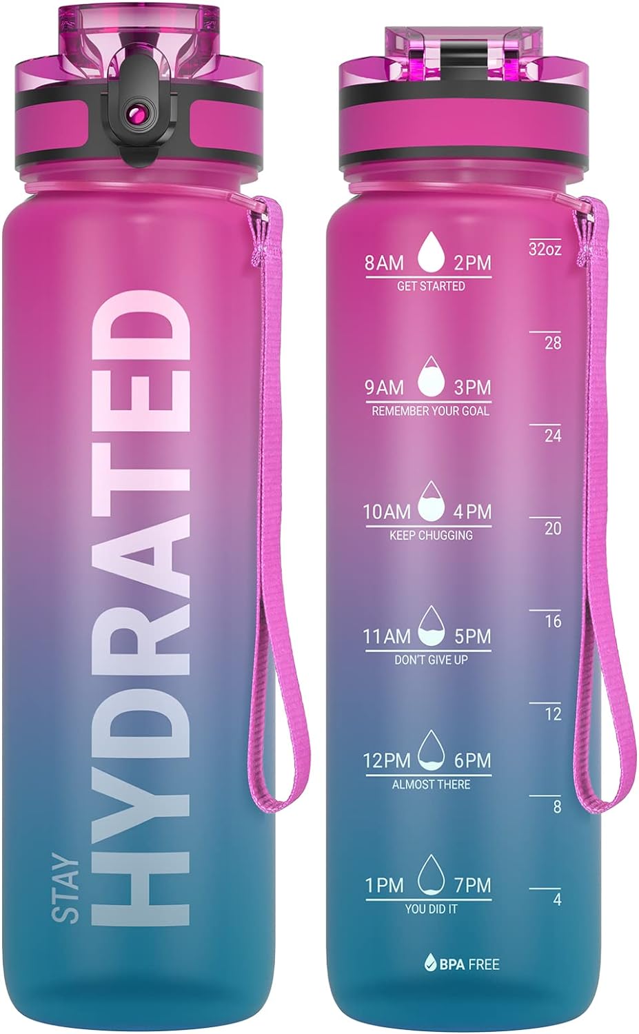 Detalle de Sahara Sailor WBW001 32 oz Tritan Water Bottle with Time Markers