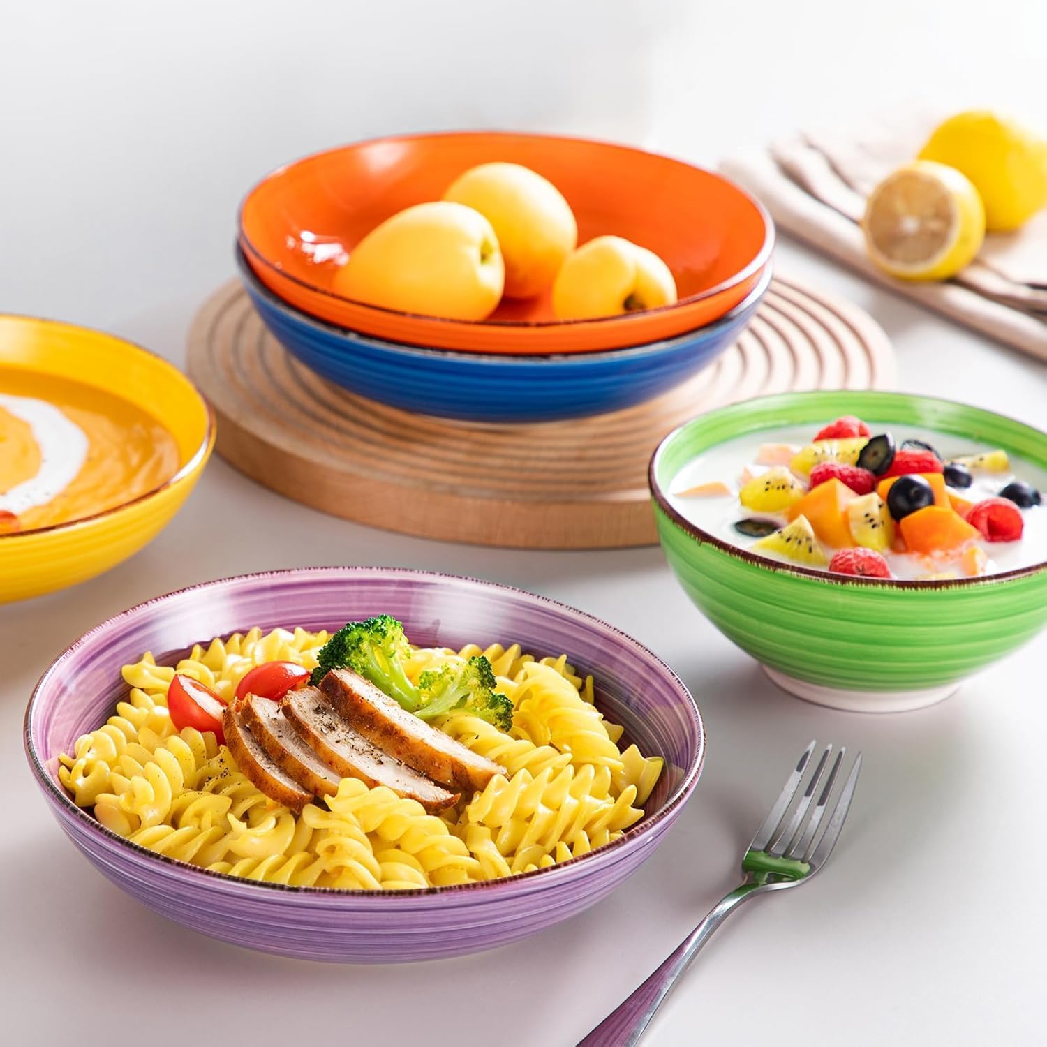 Thumbnail 5 de Vancasso Bonita 24-Piece Multicolor Stoneware Dinnerware Set for 6