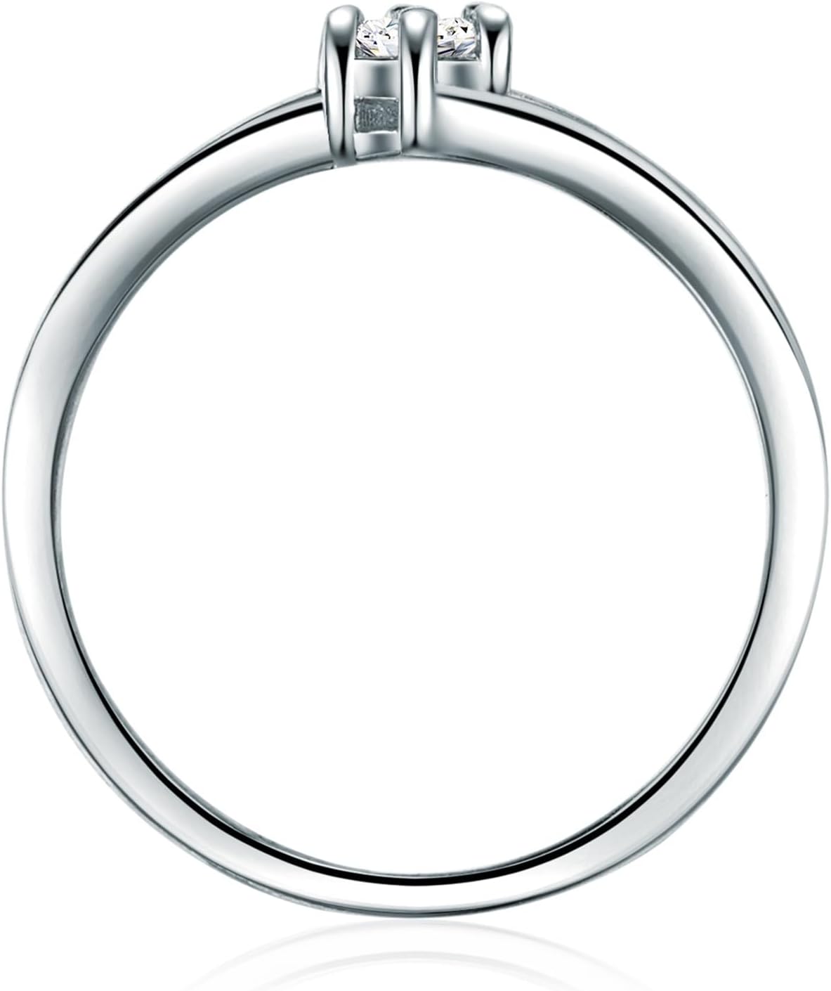 Detalle 2 de Trilani Solitario da Donna in Argento Sterling 925: eleganza senza tempo con pietra zirconi e rifiniture in rodio