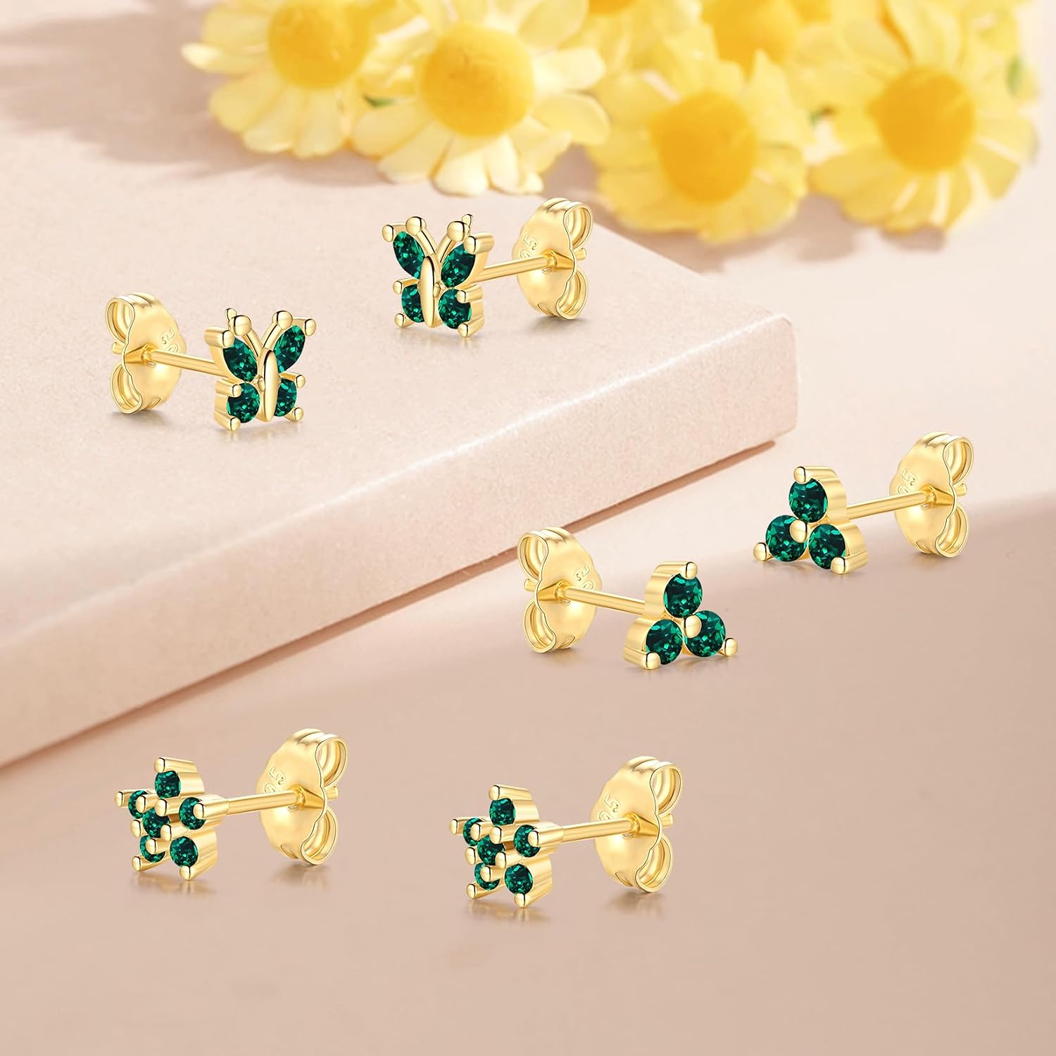 Detalle de HUABOLA CALYN Silber Ohrstecker Set 925
