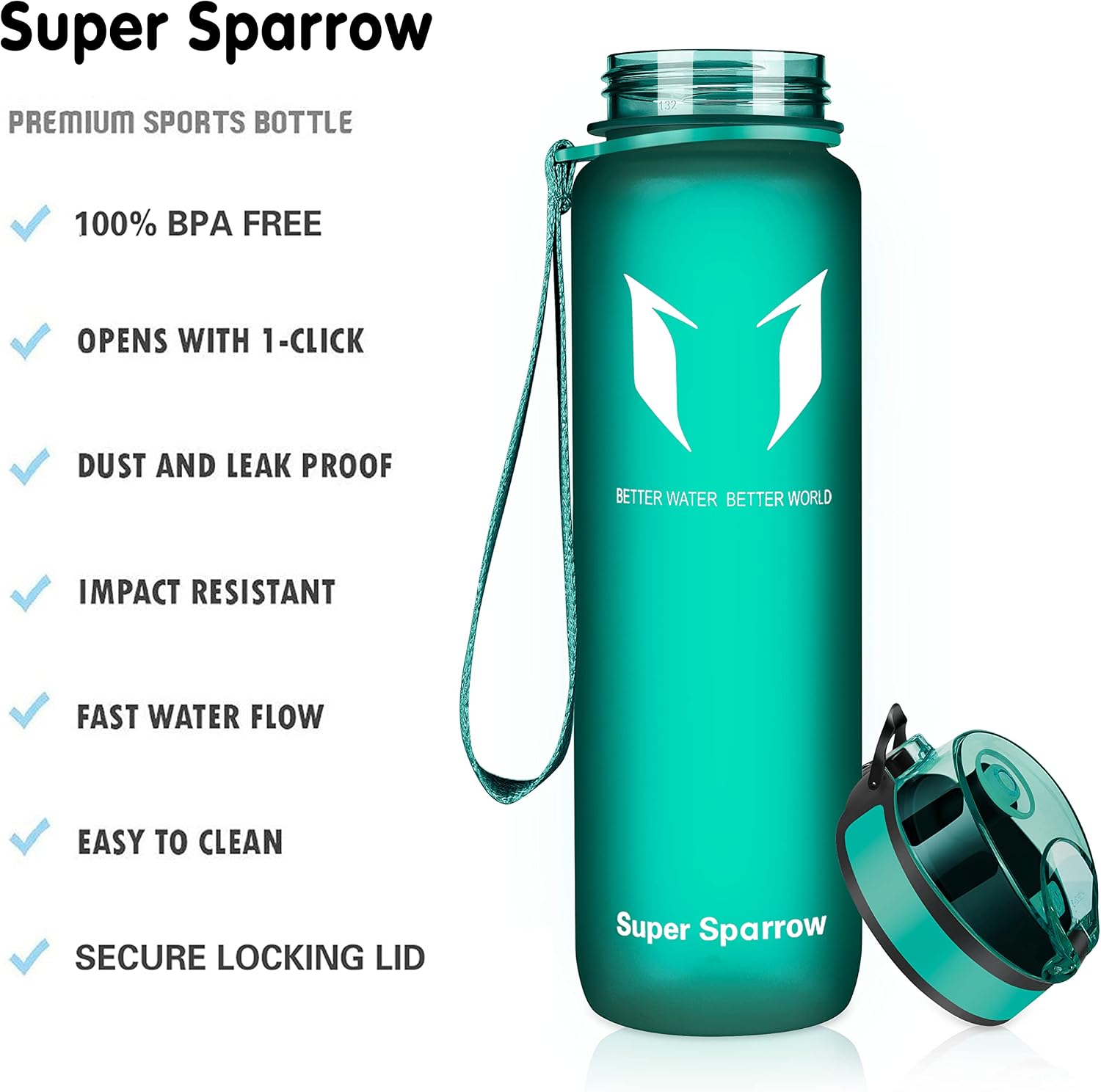 Detalle 2 de Super Sparrow Borraccia sportiva 1L 🥤