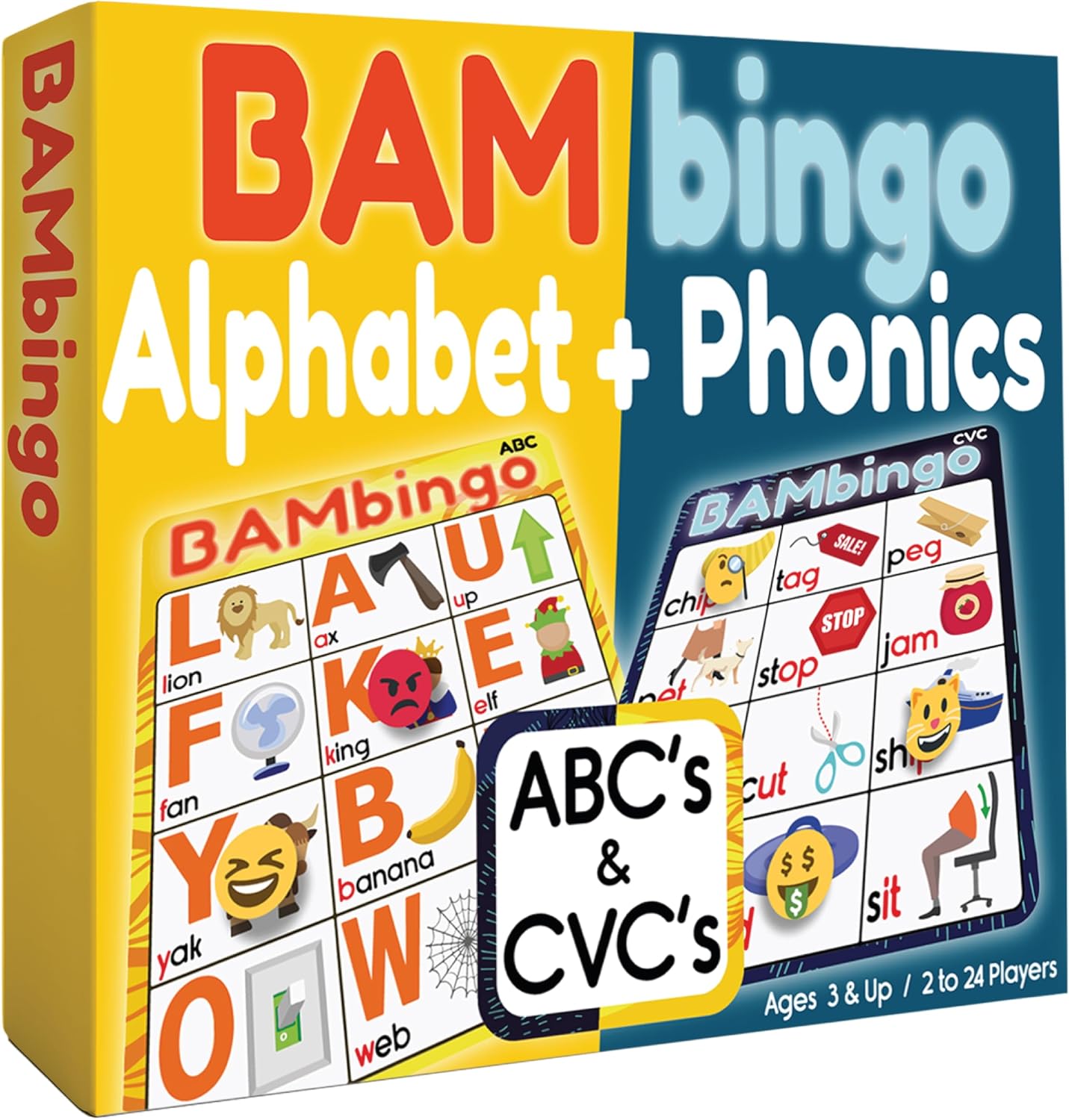 Detalle de BAMBingo Alphabet and Phonics Bingo Game with 26 Letter and 26 Phonics Cards