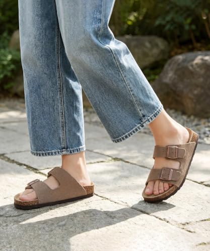 Thumbnail 6 de KIDMI Women Vegan Sandals Arch Support Cork Footbed Slide, Mocha 5