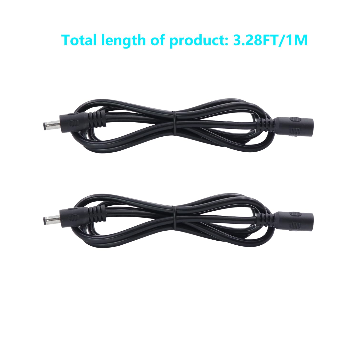 Thumbnail 4 de LANMINGLEL DC 5.5x2.1mm Power Adapter Cable 3.3ft 12V DC Extension Cord 2-Pack (Male to Female)