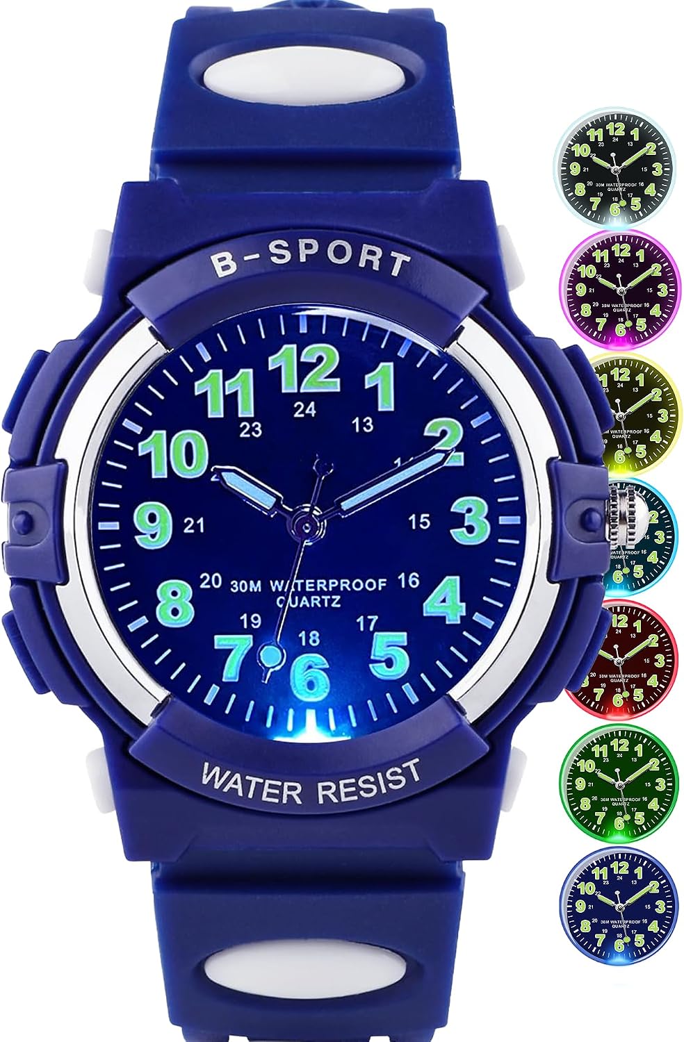Thumbnail 6 de DTKID Montre Enfant Garçons et Filles – 7 Lumières Colorées, Étanche 30M, Quartz Japonais