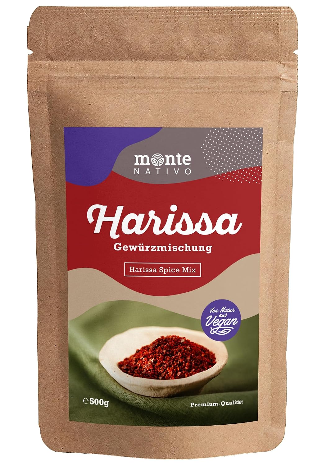 Detalle de Harissa Gewürz Monte Nativo (500g) – Aromatische Harissa-Mischung, schonend getrocknet