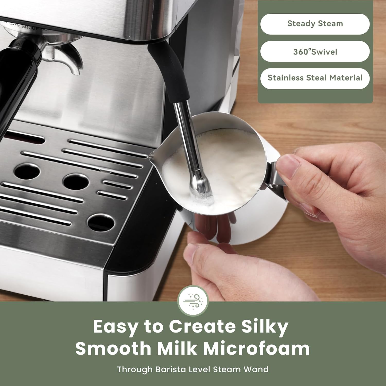 Detalle de Gevi 20 Bar Espresso Machine with Grinder