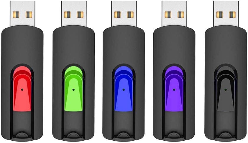 Detalle de Vansuny USB Stick 64GB 5er Pack – USB 2.0 Speicherstick mit Einziehbarem Anschluss