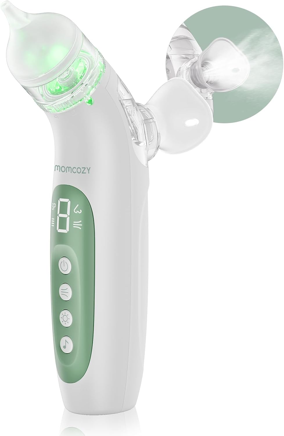 Detalle de Momcozy Aspiratore Nasale Neonato Elettrico 2 in 1 con Spray – Sollievo delicato, 65 kPa