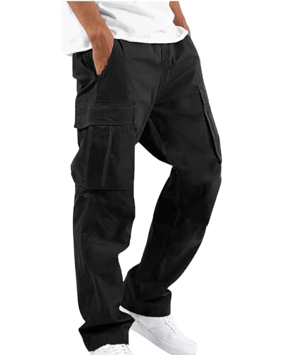 Detalle de DUOLUVA Pantalon Cargo Homme – Travail Noir, Taille L