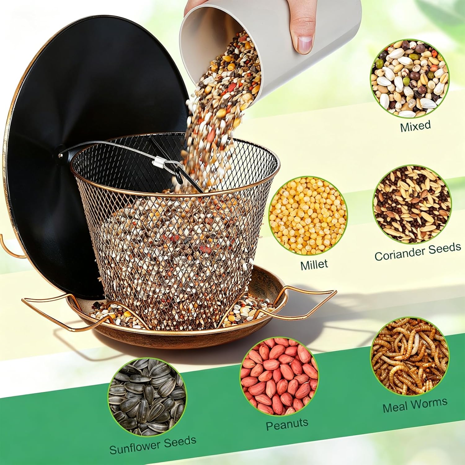 Thumbnail 3 de Samhe Metal Bird Feeder for Outdoor Hanging — Heavy-Duty, Weatherproof & Easy to Fill