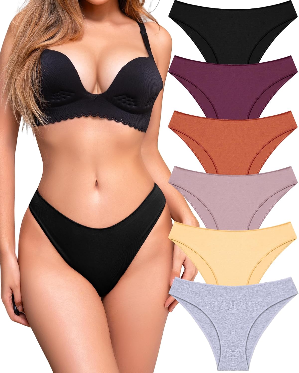 Detalle de UNDER THE SEA Cotton Cheeky Bikini Underwear, 6-Pack, Low-Rise