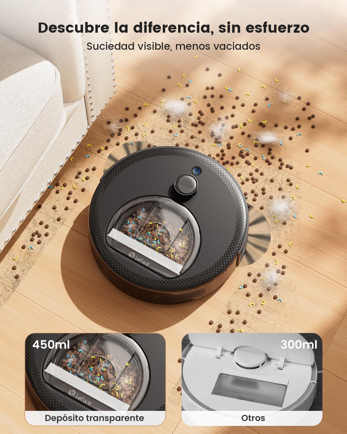 Detalle de LEFANT M330 Pro robot aspirador 5000Pa