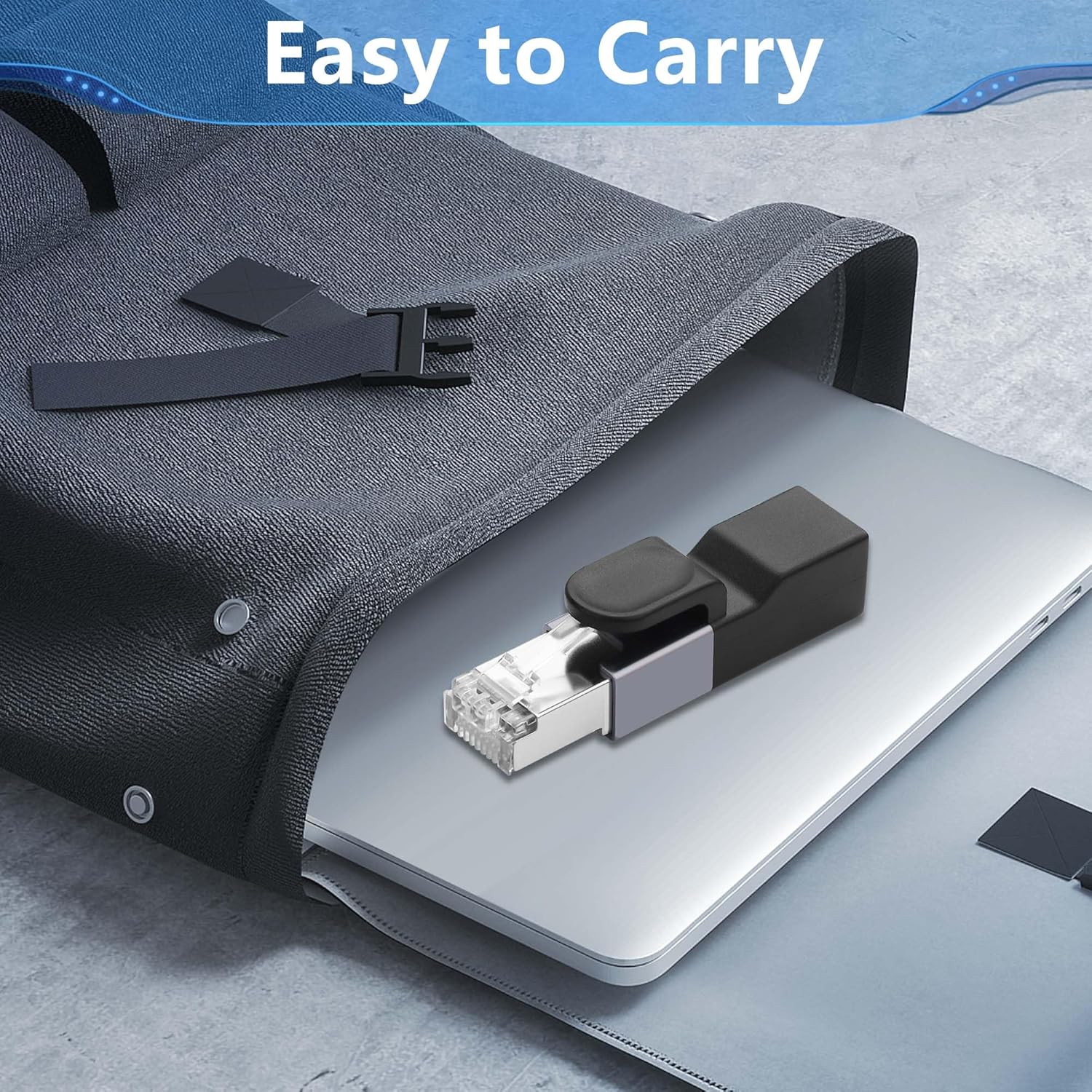 Detalle de CERRXIAN USB-C to Ethernet Adapter (Gigabit 1Gbps) – RJ45 Male to USB-C Female, Portable LAN for Travel & Office