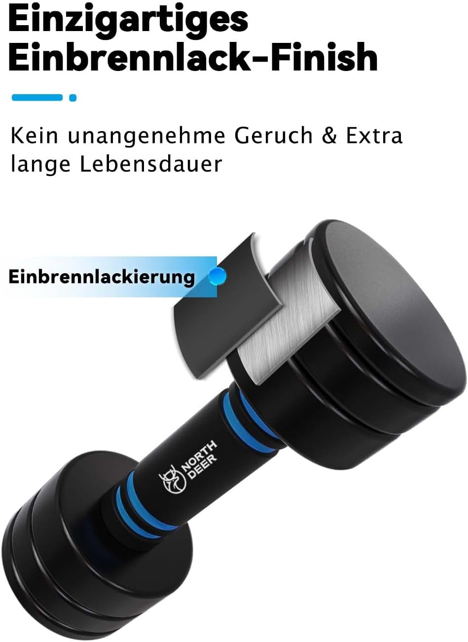 Thumbnail 2 de Northdeer Steel Ultracompact Adjustable Chrome Dumbbells (2.5kg–25kg) with Foam Handles