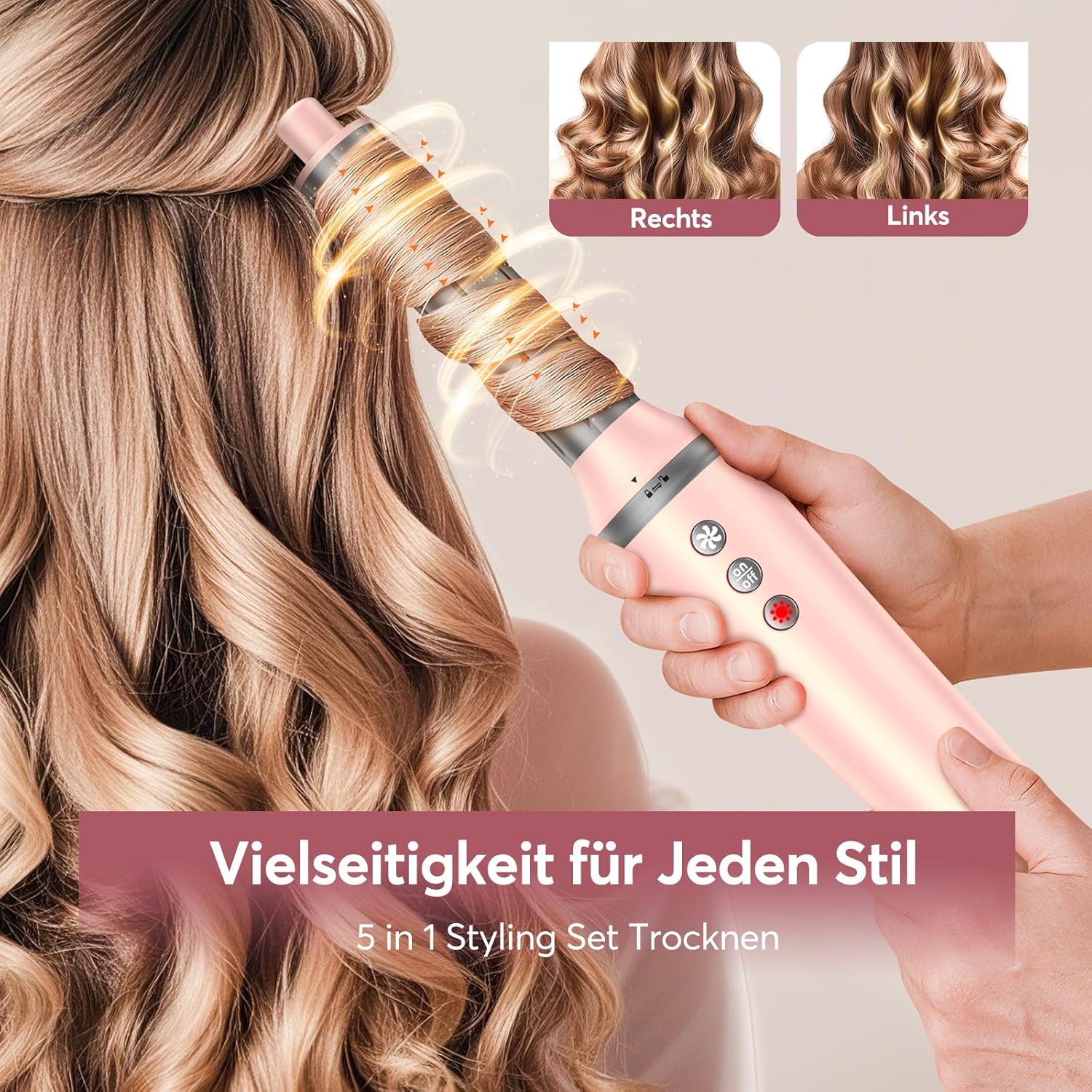 Detalle de Bopcal 5 in 1 Airstyler – Multifunktionaler Hairstyler-Set mit 160000 U/Min und Coanda-Effekt
