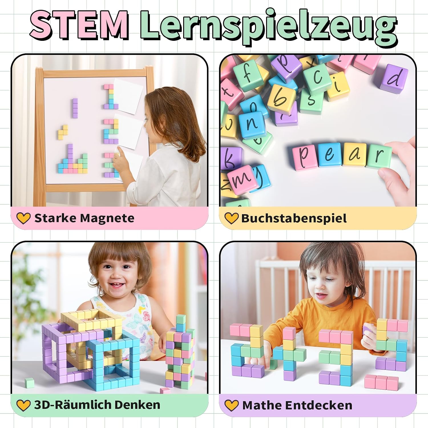 Thumbnail 2 de Apluses Magnetische Bausteine – Konstruktionsspielzeug ab 3 Jahre