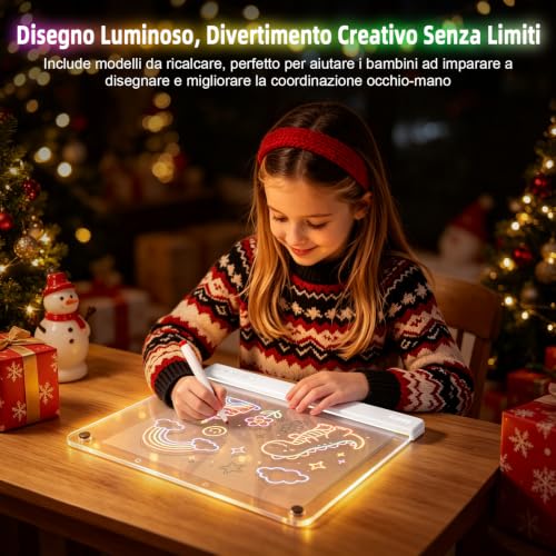 Thumbnail 8 de Awatty Lavagna da Disegno a LED (Bianca) – creatività luminous con supporto e kit completo