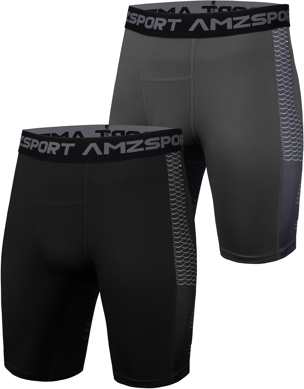 Detalle de AMZSPORT set 1/2/3 pantaloncini da compressione uomo per palestra e running