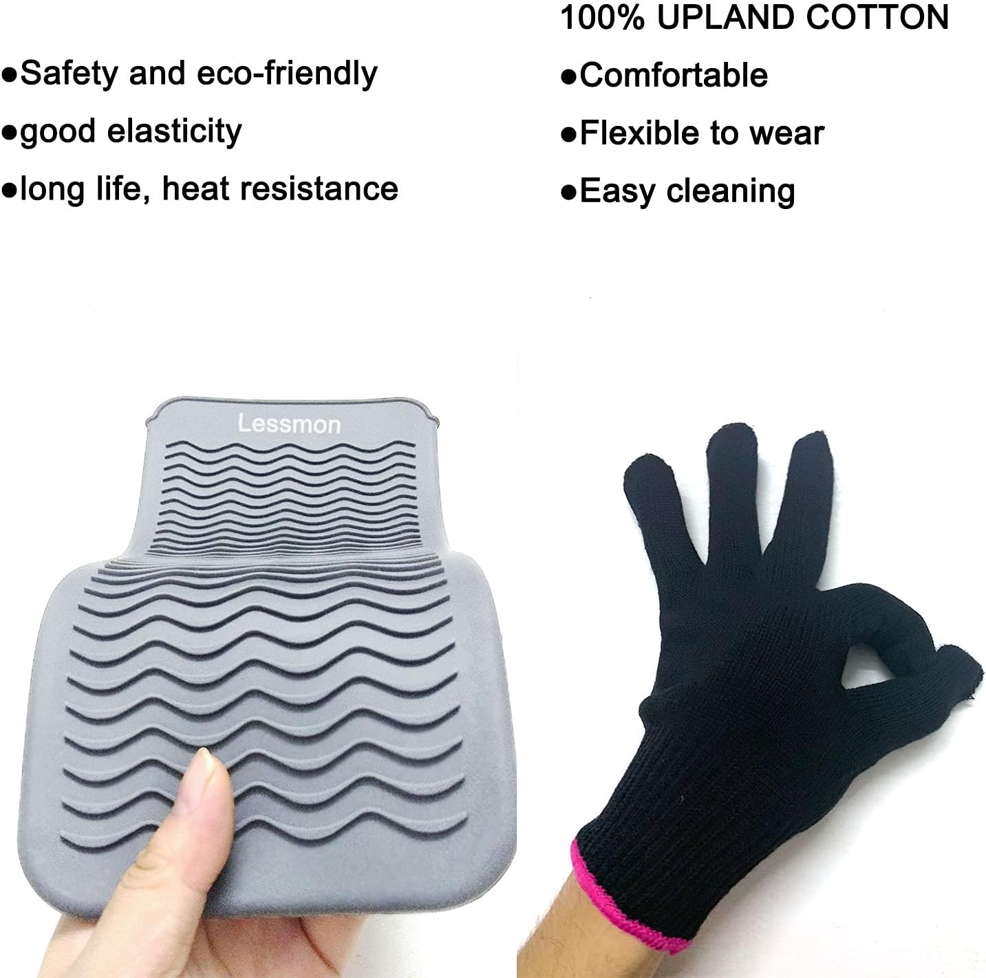 Thumbnail 3 de Heat Resistant Mat Pouch and Glove for Hair Tools, 28.5 cm x 14 cm, Gray