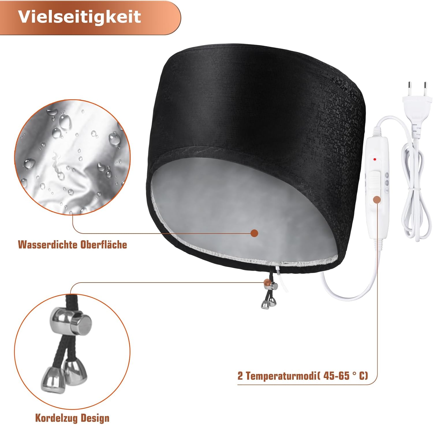Detalle de Totofac Casque chauffant vapeur 2 niveaux pour soins capillaires
