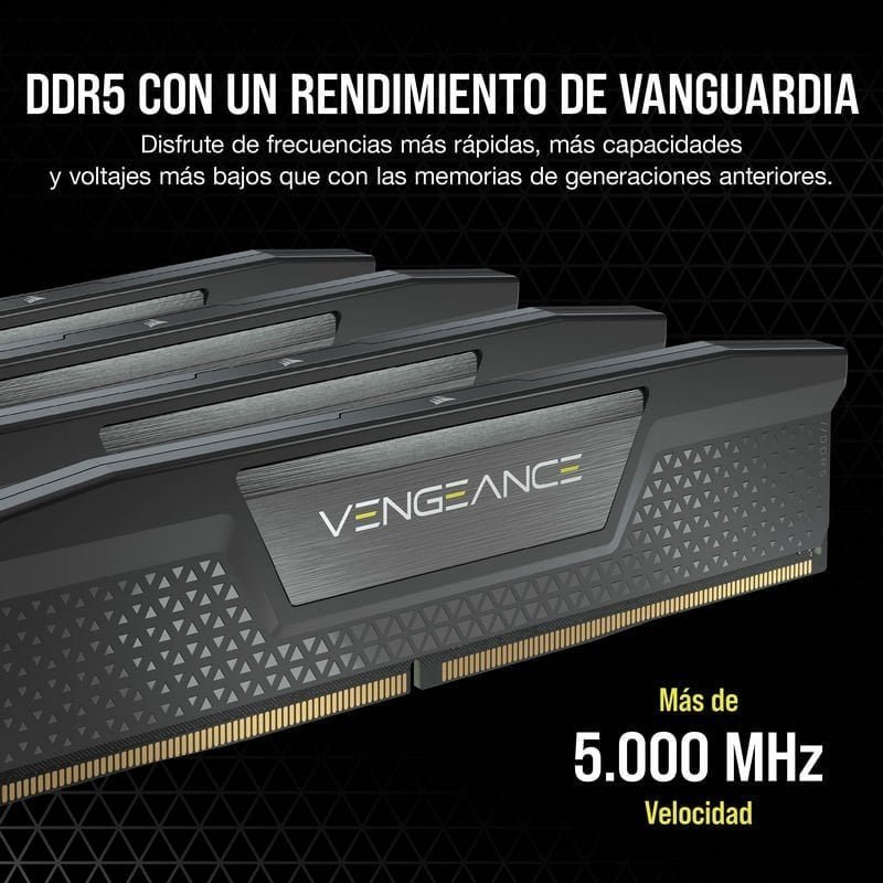 Thumbnail 2 de Corsair Vengeance DDR5 5600MHz 64GB (2x32GB) CL40 Negra